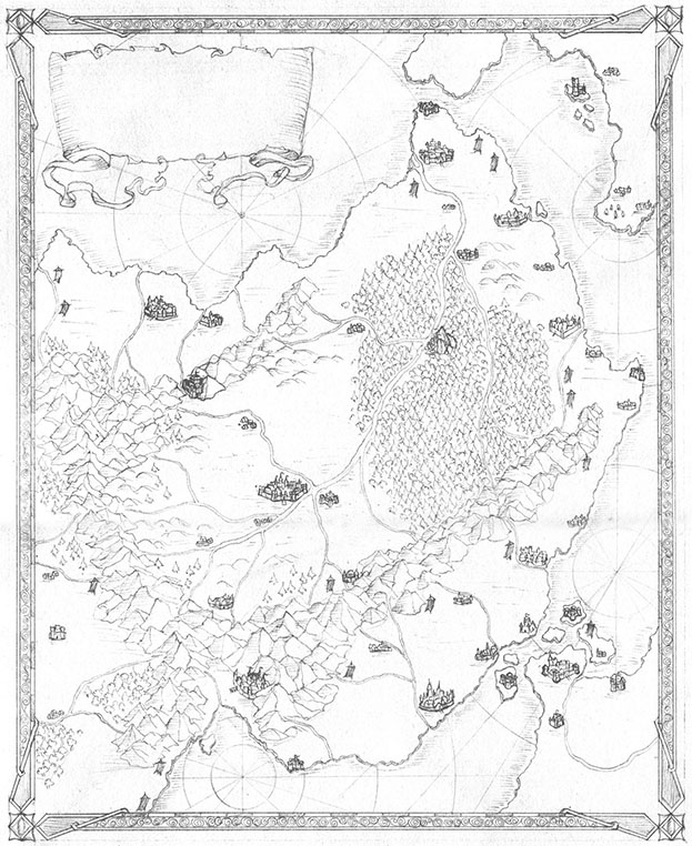 Knight of Aslath draft map by Francesca Baerald